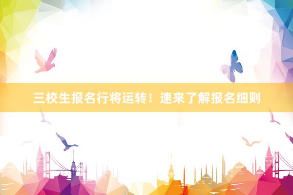 三校生报名行将运转！速来了解报名细则